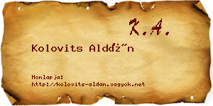 Kolovits Aldán névjegykártya